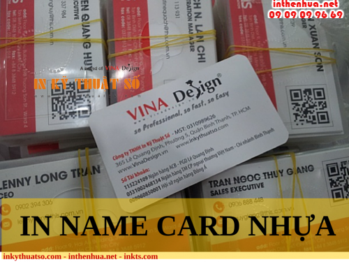 In name card nhựa bằng chất liệu PVC từ Công ty TNHH In Kỹ Thuật Số - Digital Printing 